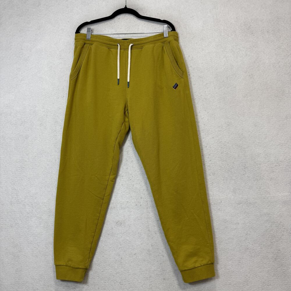 Bonobos Sweatpants Mens Large Yellow French Terry Elastic Waist Pockets Jogger
